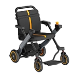 Paiseec 2-in-1 Electric Wheelchair W1 in gray, showcasing its lightweight, foldable design with a detachable battery and removable storage basket.