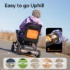 Paiseec 2-in-1 Electric Wheelchair W1 in gray, showcasing its lightweight, foldable design with a detachable battery and removable storage basket.